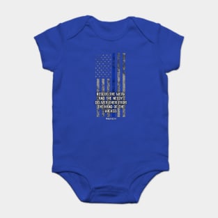 Thin Blue Line Flag Police Gifts Baby Bodysuit